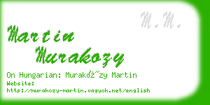 martin murakozy business card